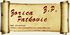 Zorica Patković vizit kartica